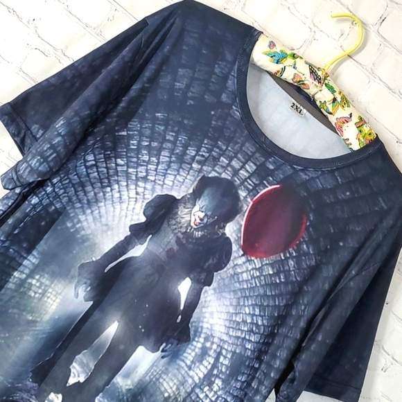 Stephen Kings IT Pennywise the Clown Double Side Print Unbranded Mens Size 2XL - Picture 5 of 13
